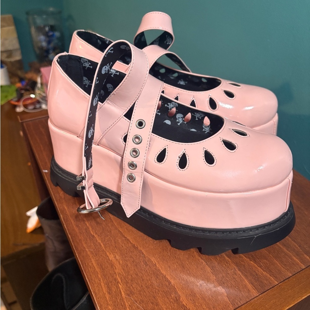 Lamoda Evermore Pink Platform Maryjanes Sz 6-6.5
